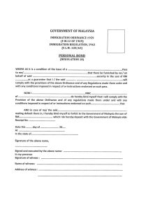 Sample Immigration Personal_Bond for expatriates applying for employment pass