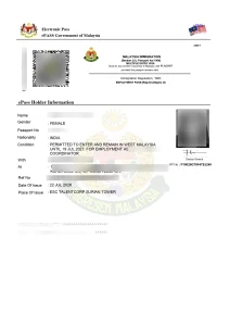 Sample category 2 Malaysian Employment Pass