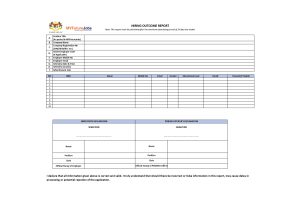 Sample hiring outcome report for MyFutureJobs expatriate hiring