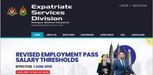 ESD homepage for malaysian work visa applications based in peninsular malaysia